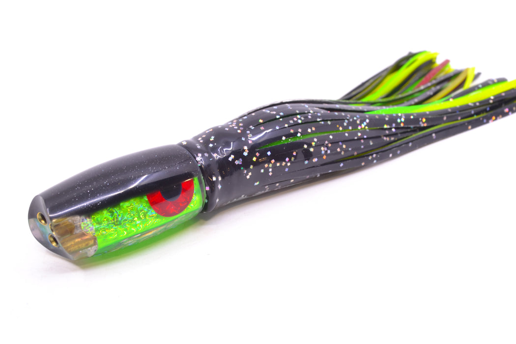 Coggin Lures Green Rainbow Dichro Black Back 4-Hole Hualalai Tado Scoop 7" 3oz Skirted