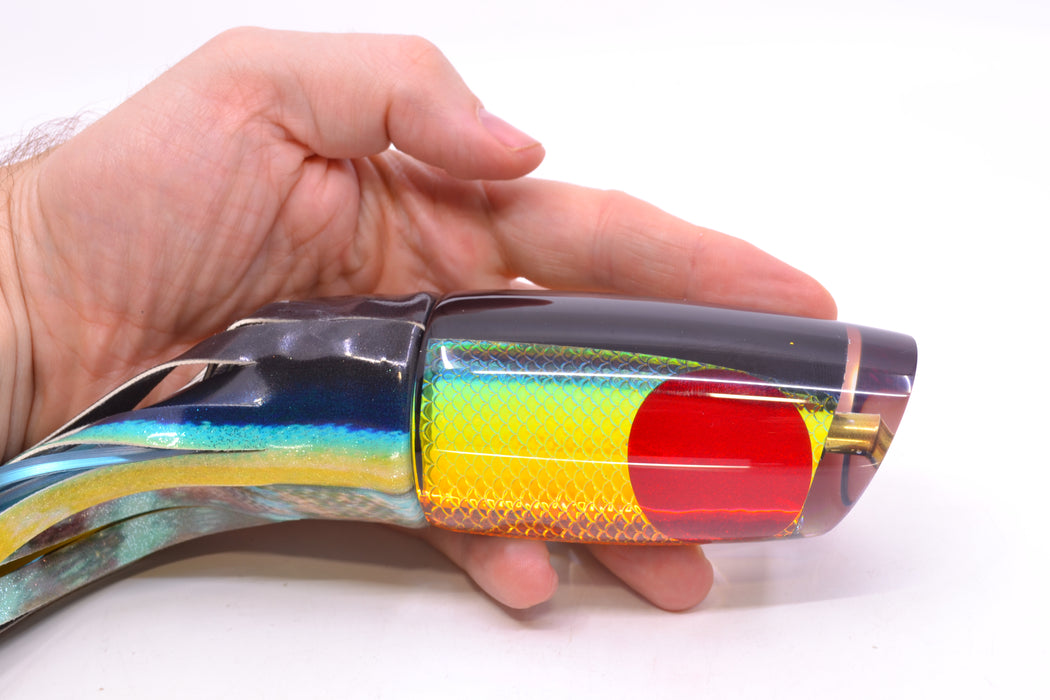 Koya Lures Rainbow Scale Black Pearl Medium Poi Dog 14" 10oz FT Yellowfin