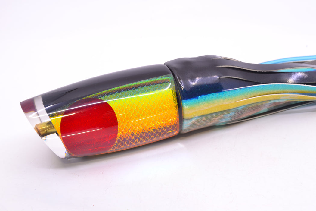 Koya Lures Rainbow Scale Black Pearl Medium Poi Dog 14" 10oz FT Yellowfin