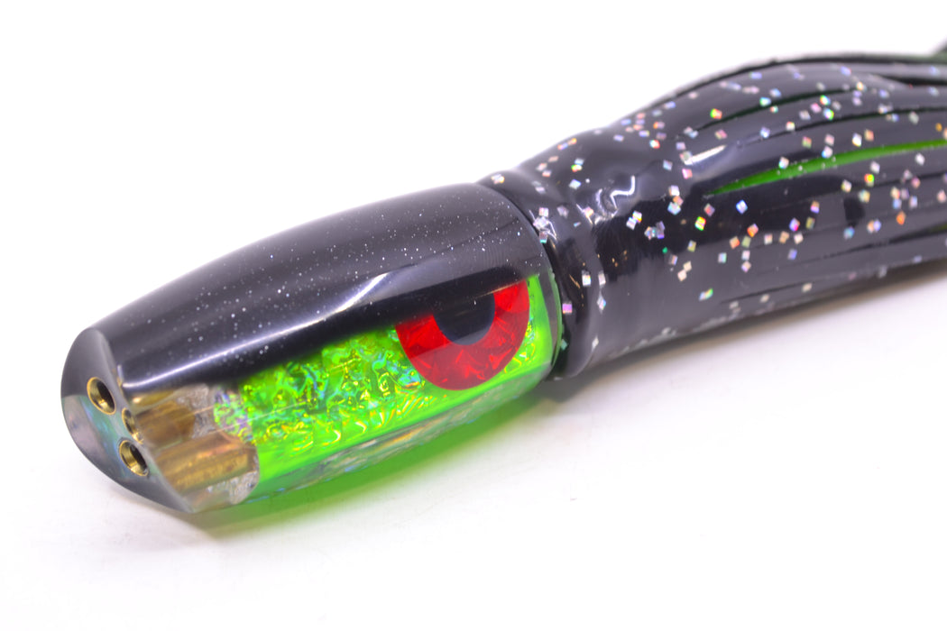 Coggin Lures Green Rainbow Dichro Black Back 4-Hole Hualalai Tado Scoop 7" 3oz Skirted