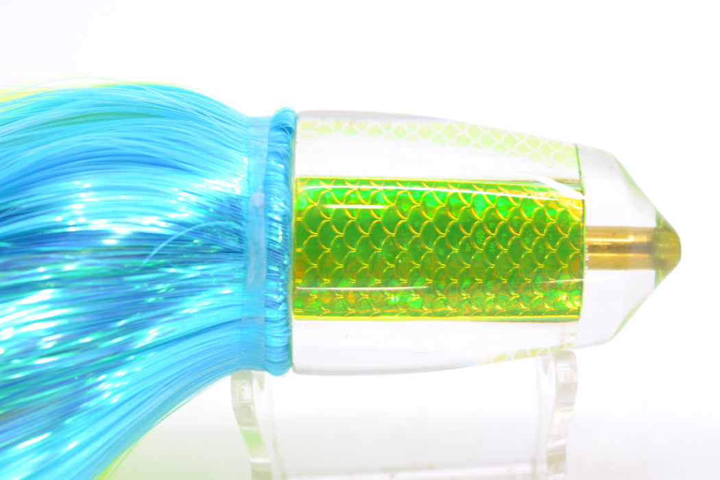 Koya Lures Lime Green Rainbow Scale Bullet 9"+ 7.5oz Strobez Ice Blue-Green/Chartreuse GZE