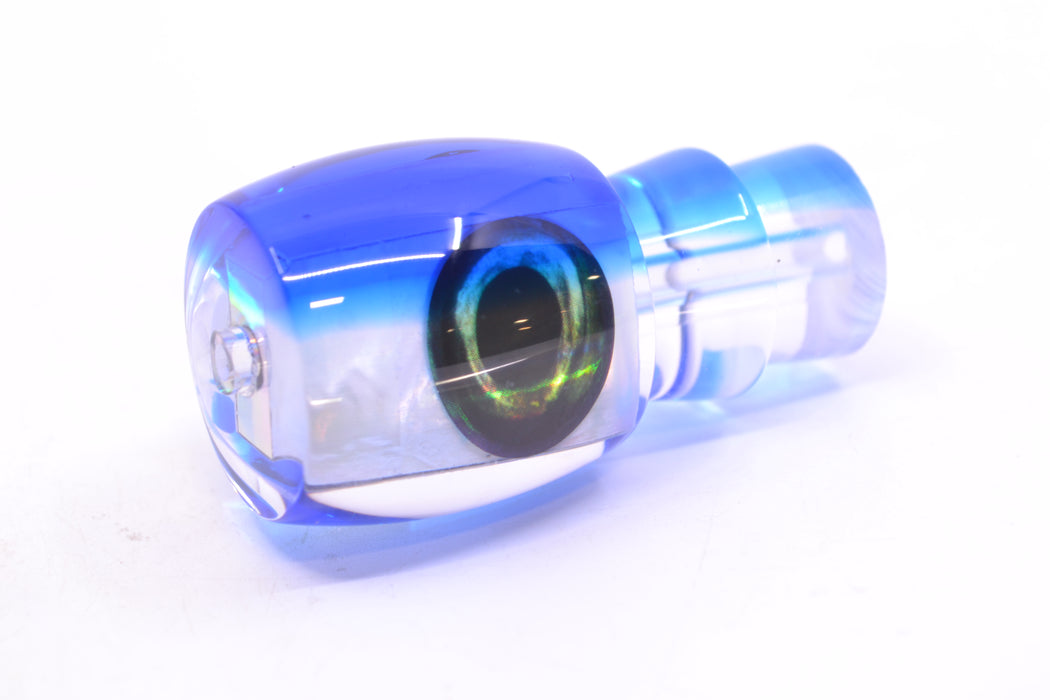 Moyes Lures White MOP Blue Back Taxi Eyes Large Tang 9" 2oz