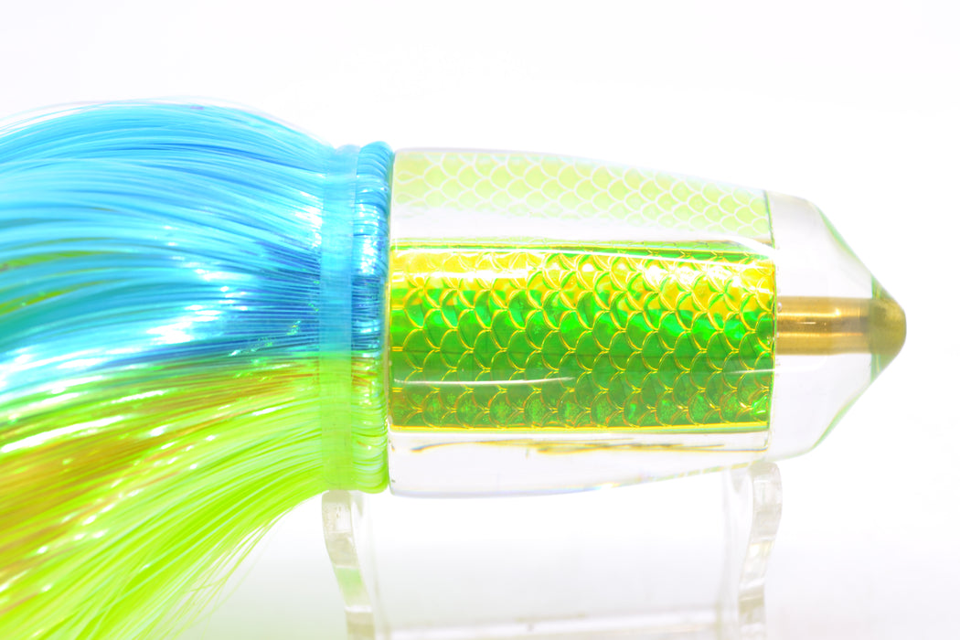 Koya Lures Lime Green Rainbow Scale Bullet 9"+ 7.5oz Strobez Ice Blue-Green/Chartreuse GZE