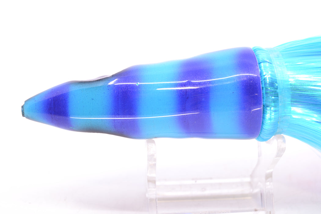 Tsutomu Lures Blue & Purple Bars-Black Line Non-Jetted Kona Dragon 9"+ 8oz Strobez GZE