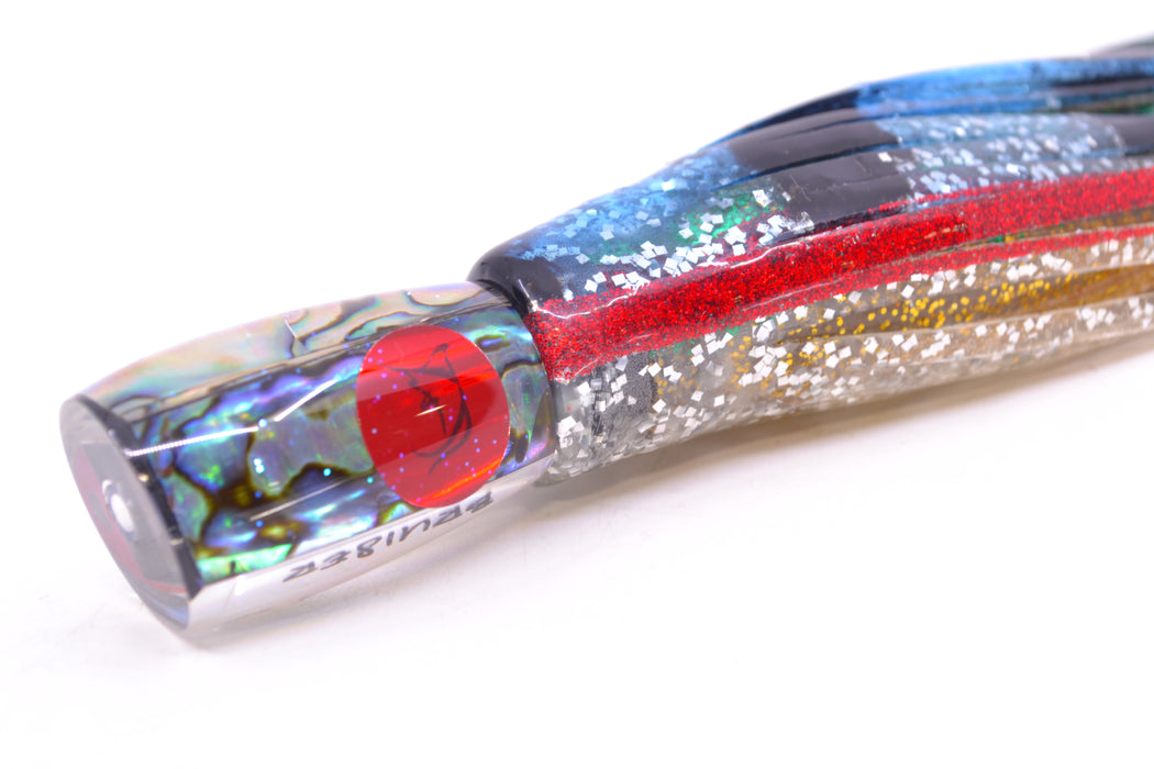Bonze Lures Paua Shell Red Eyes Bruiser 5" 1.5oz Skirted Evil GZE