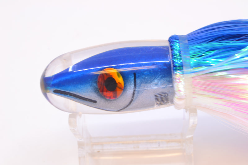 Tsutomu Lures Blue-Silver Fish Head Pau Hana Blunt Bullet 7" 4oz Strobez Blue-White/Pink