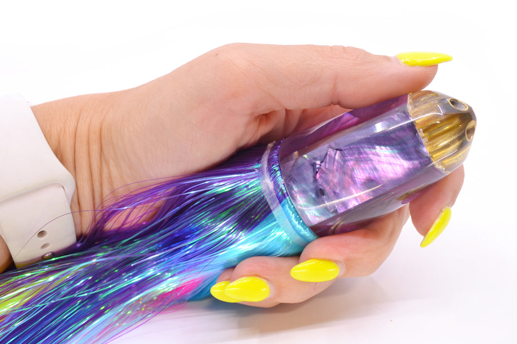 Koya Lures Purple MOP 1/4" Jet Clean Sweep Bullet 10" 7oz Strobez Purple-Ice Blue GZE