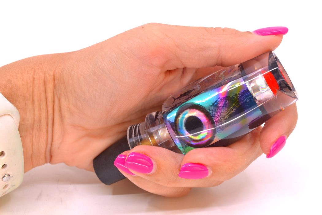 Aloha Lures Silver Wrap Turquoise-Purple Dichro Black Back Kona Mongo 9" 5.2oz