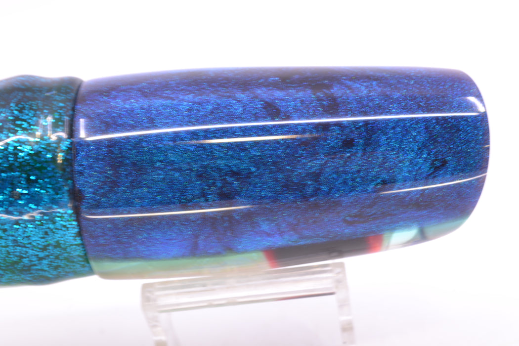 Ali'i Kai Lures "Bonito" White MOP Blue-Teal Back Nifty 50 14" 6.5oz Skirted