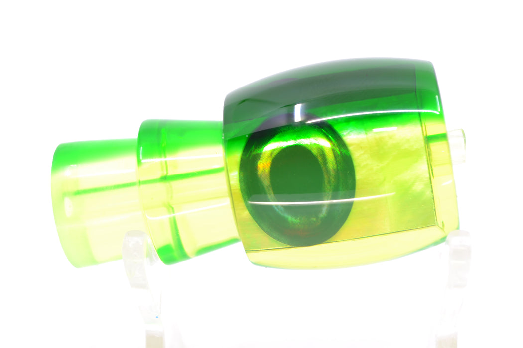 Moyes Lures Chartreuse MOP Green Back Taxi Eyes Large Tang 9" 2oz