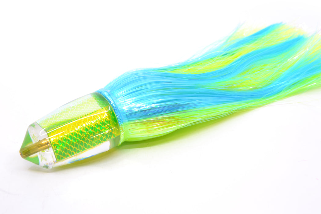 Koya Lures Lime Green Rainbow Scale Bullet 9"+ 7.5oz Strobez Ice Blue-Green/Chartreuse GZE