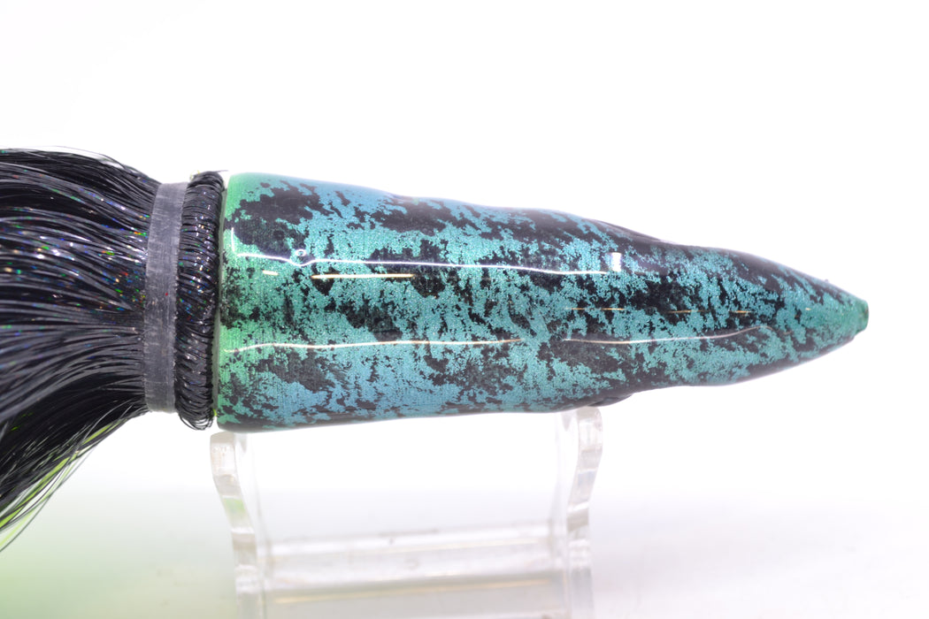Tsutomu Lures Ice Blue Black Splatter Back Non-Jetted Kona Dragon 9"+ 8oz Strobez GZE