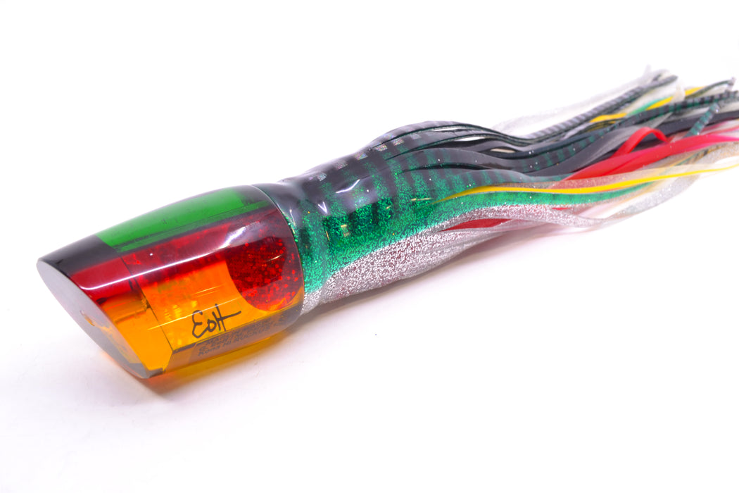 Marlin Magic "Rasta" Yellow Awabi Green-Red Back Red Eyes Ruckus 12" 11oz Skirted GZE