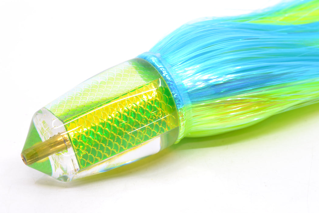 Koya Lures Lime Green Rainbow Scale Bullet 9"+ 7.5oz Strobez Ice Blue-Green/Chartreuse GZE