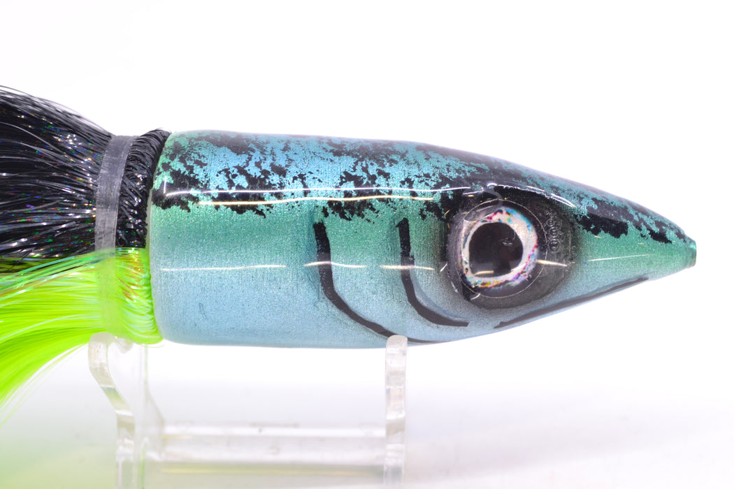 Tsutomu Lures Ice Blue Black Splatter Back Non-Jetted Kona Dragon 9"+ 8oz Strobez GZE