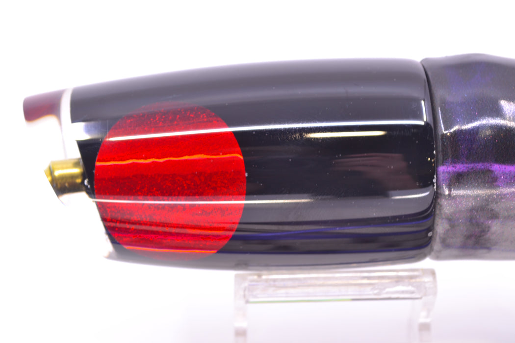 Koya Lures Black Pearl Red Eyes Medium Poi Dog 14" 10oz FT Purple Drip