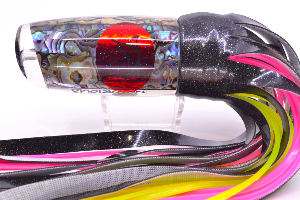 Bonze Lures Paua Shell Red Eyes Notorious 14" 10.5oz Vinyl Black GZE