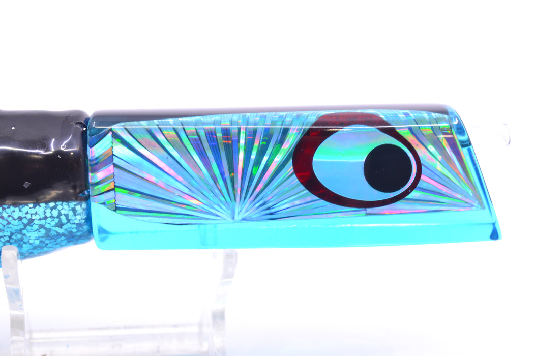 Marlinstar Ice Blue Rainbow Starburst Medium Tomahawk G4 9"+ 5.2oz Skirted Black-Ice Blue GZE