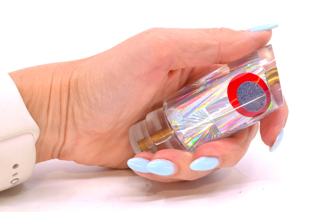 Koya Lures Silver Rainbow Starburst Black-Red Eyes JP Small Lunger 10" 3.5oz