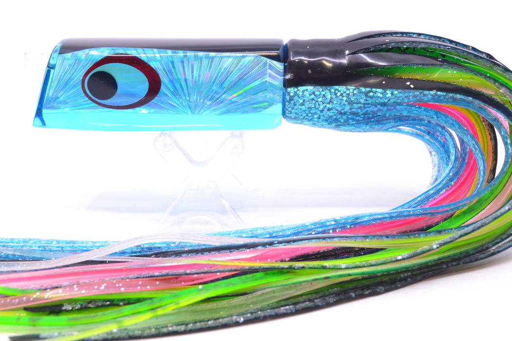 Marlinstar Ice Blue Rainbow Starburst Medium Tomahawk G4 9"+ 5.2oz Skirted Black-Ice Blue GZE