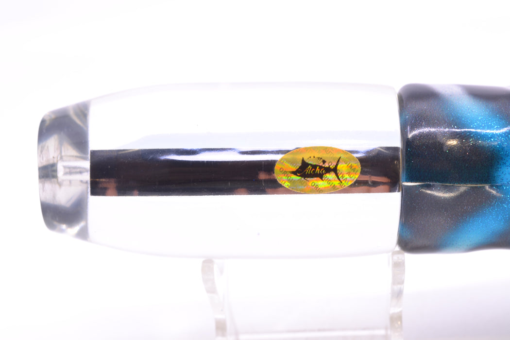 Aloha Lures Clear Mirrored No Eyes Large Gully Boy 12" 9oz Fire Tailz Vinyl Wahoo