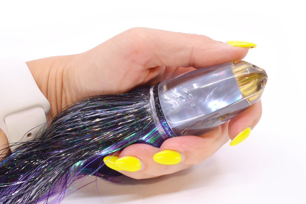Koya Lures Gray MOP 1/4" Jet Clean Sweep Bullet 10" 7oz Strobez Black-Purple GZE