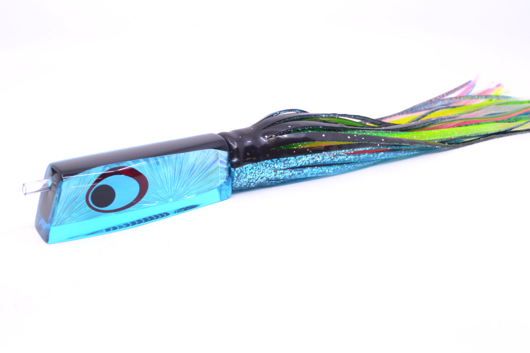 Marlinstar Ice Blue Rainbow Starburst Medium Tomahawk G4 9"+ 5.2oz Skirted Black-Ice Blue GZE