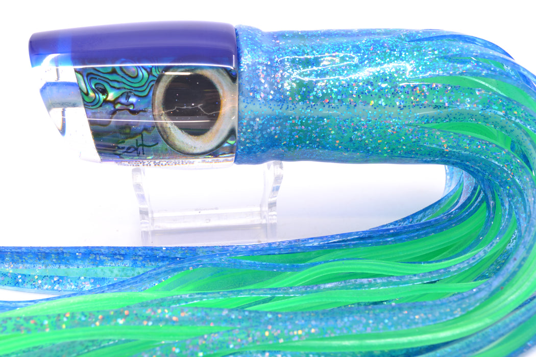 Marlin Magic Paua Shell Blue Back Taxi Eyes Ruckus 12" 11oz Skirted Blue Dots/Green GZE