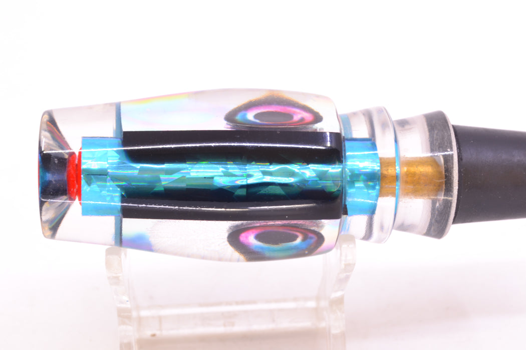 Aloha Lures Ice Blue Wrap Turquoise-Purple Dichro Black-Silver Back Kona Mongo 9" 5.2oz