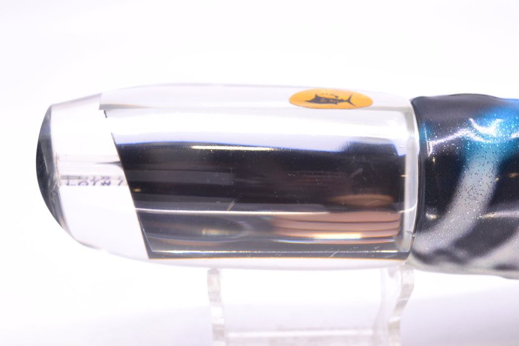 Aloha Lures Clear Mirrored No Eyes Large Gully Boy 12" 9oz Fire Tailz Vinyl Wahoo