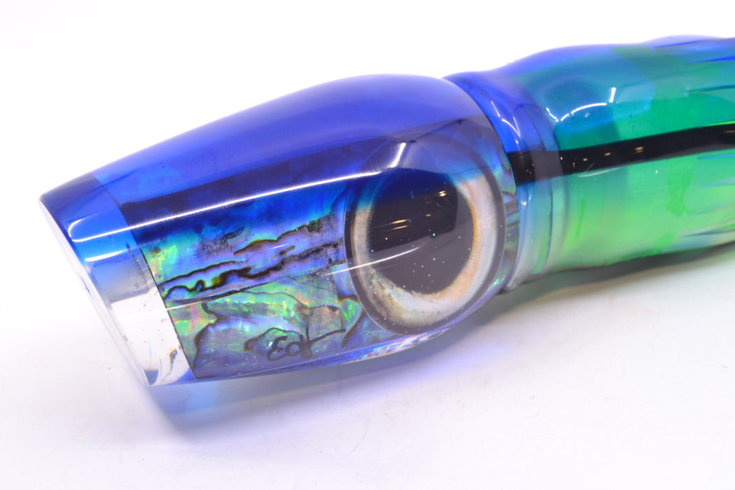 Marlin Magic Blue-Purple Abalone Blue Back Taxi Eyes Captain's Choice 14" 12.5oz Skirted