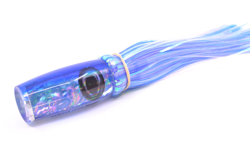 Moyes Lures Rainbow MOP Blue Back Taxi Eyes Small Shotgun 9" 2.5oz Skirted Mixed Hair