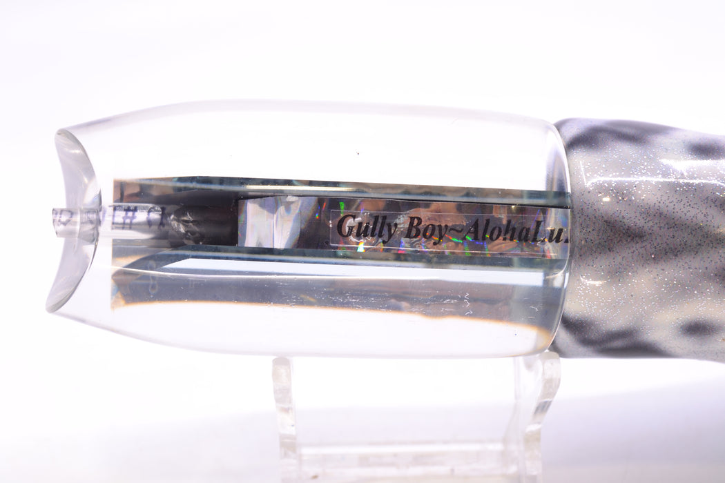 Aloha Lures Clear Mirrored No Eyes Large Gully Boy 12" 9oz Fire Tailz Vinyl Wahoo