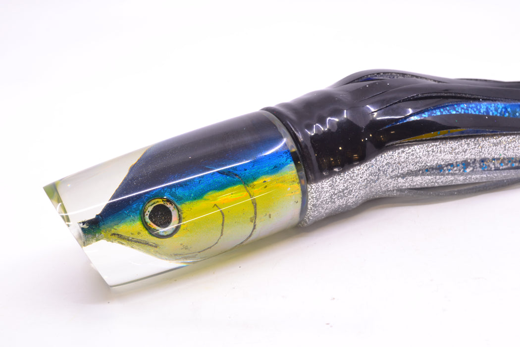 Ali'i Kai Lures Yellowfin Fish Head Nifty 50 14" 6.5oz Skirted Black-Silver