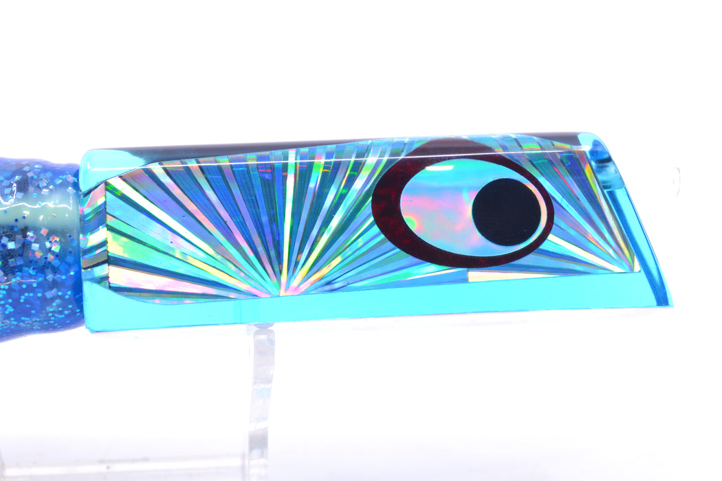 Marlinstar Ice Blue Rainbow Starburst Medium Tomahawk G4 9"+ 5.2oz Skirted Blue Dots/Black GZE