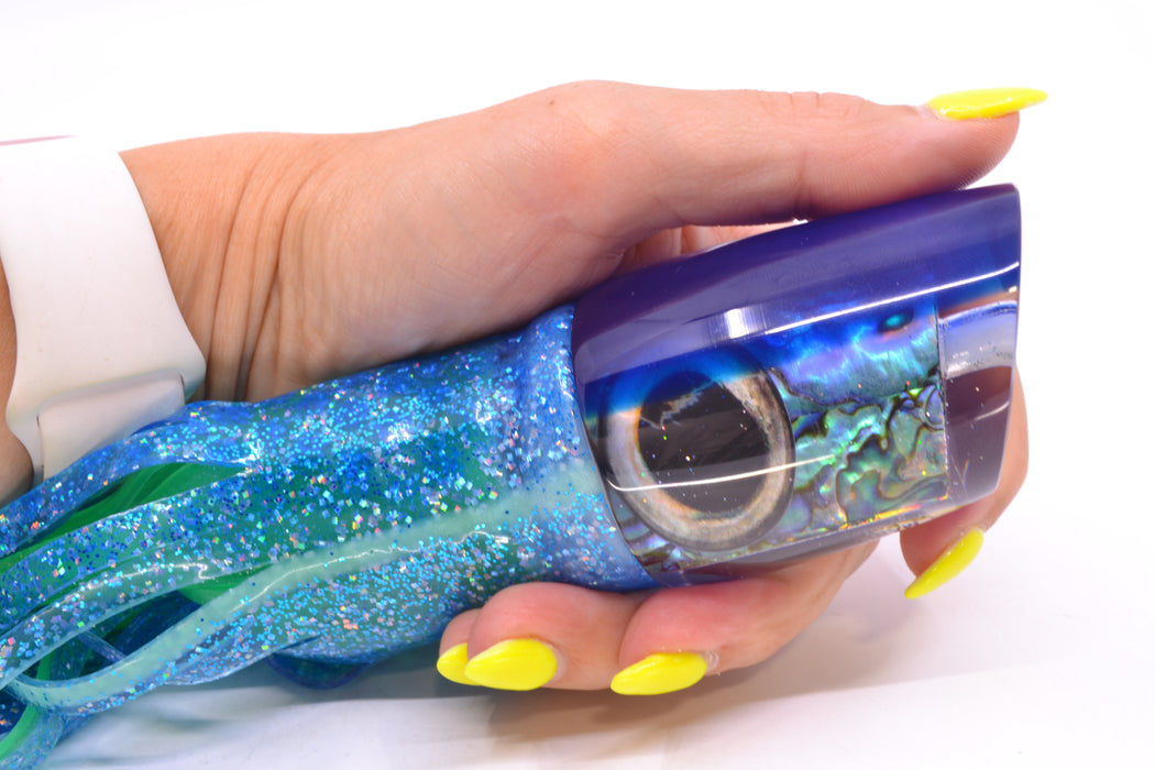 Marlin Magic Paua Shell Blue Back Taxi Eyes Ruckus 12" 11oz Skirted Blue Dots/Green GZE