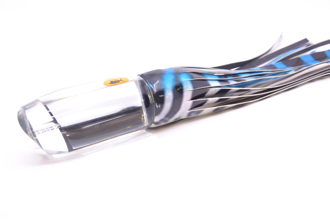 Aloha Lures Clear Mirrored No Eyes Large Gully Boy 12" 9oz Fire Tailz Vinyl Wahoo