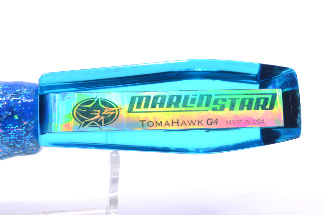 Marlinstar Ice Blue Rainbow Starburst Medium Tomahawk G4 9"+ 5.2oz Skirted Blue Dots/Black GZE