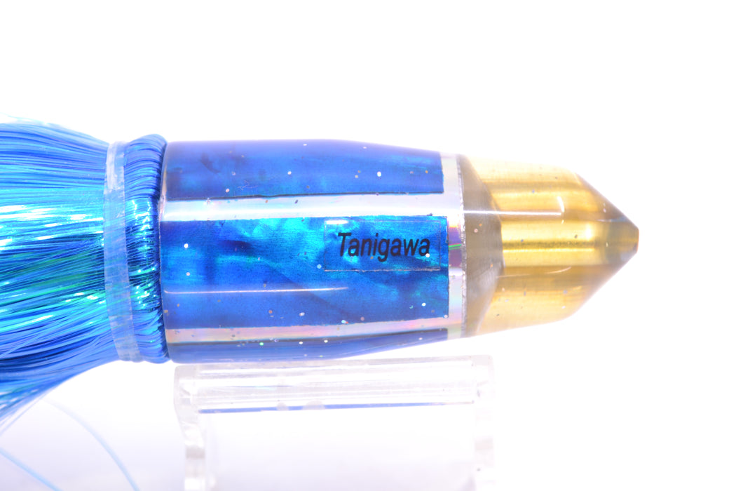 Tanigawa Lures Blue MOP 2-Hole Bullet 9"+ 8.5oz Strobez Blue/White