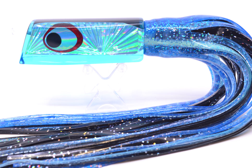 Marlinstar Ice Blue Rainbow Starburst Medium Tomahawk G4 9"+ 5.2oz Skirted Blue Dots/Black GZE