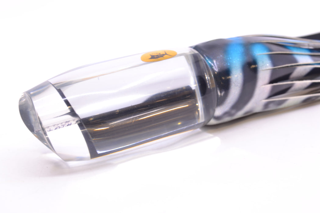 Aloha Lures Clear Mirrored No Eyes Large Gully Boy 12" 9oz Fire Tailz Vinyl Wahoo