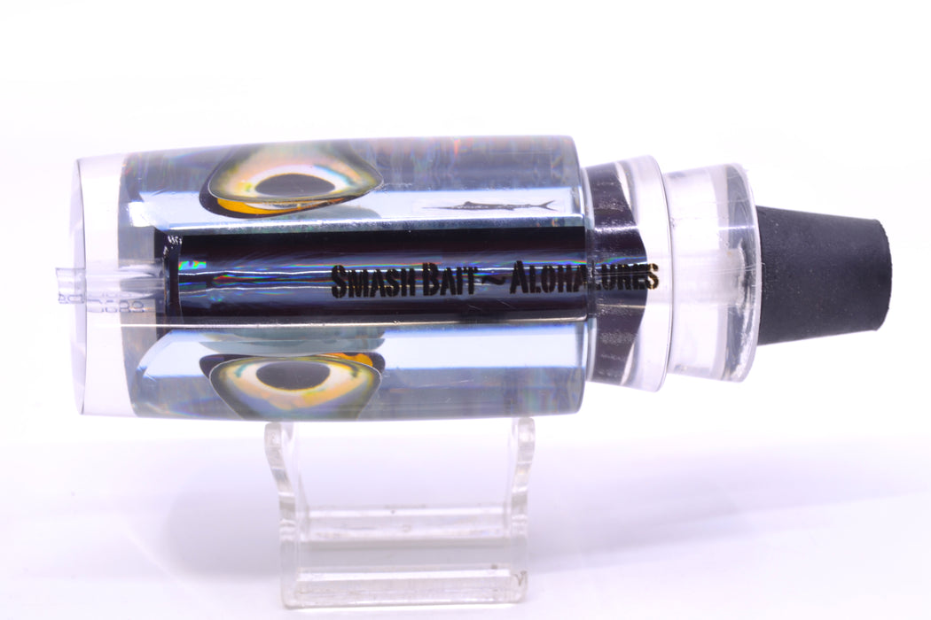 Aloha Lures Clear Mirrored Black Back Taxi Eyes Smash Bait 14" 9.5oz GZE
