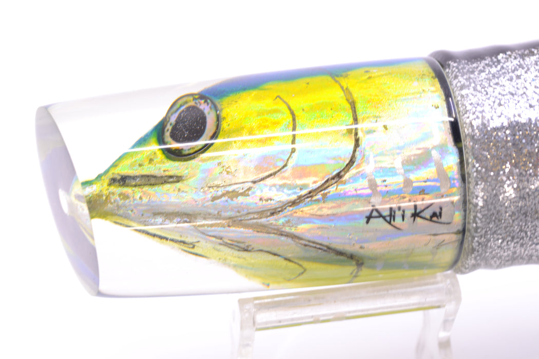 Ali'i Kai Lures Yellowfin Fish Head Nifty 50 14" 6.5oz Skirted Black-Silver