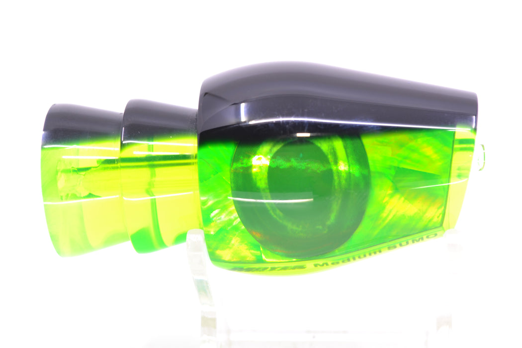 Moyes Lures Green MOP Black Back Taxi Eyes Medium Sumo 12" 3.7oz GZE