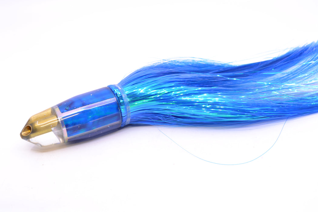 Tanigawa Lures Blue MOP 2-Hole Bullet 9"+ 8.5oz Strobez Blue/White