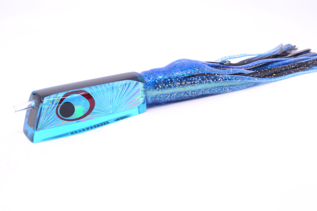 Marlinstar Ice Blue Rainbow Starburst Medium Tomahawk G4 9"+ 5.2oz Skirted Blue Dots/Black GZE
