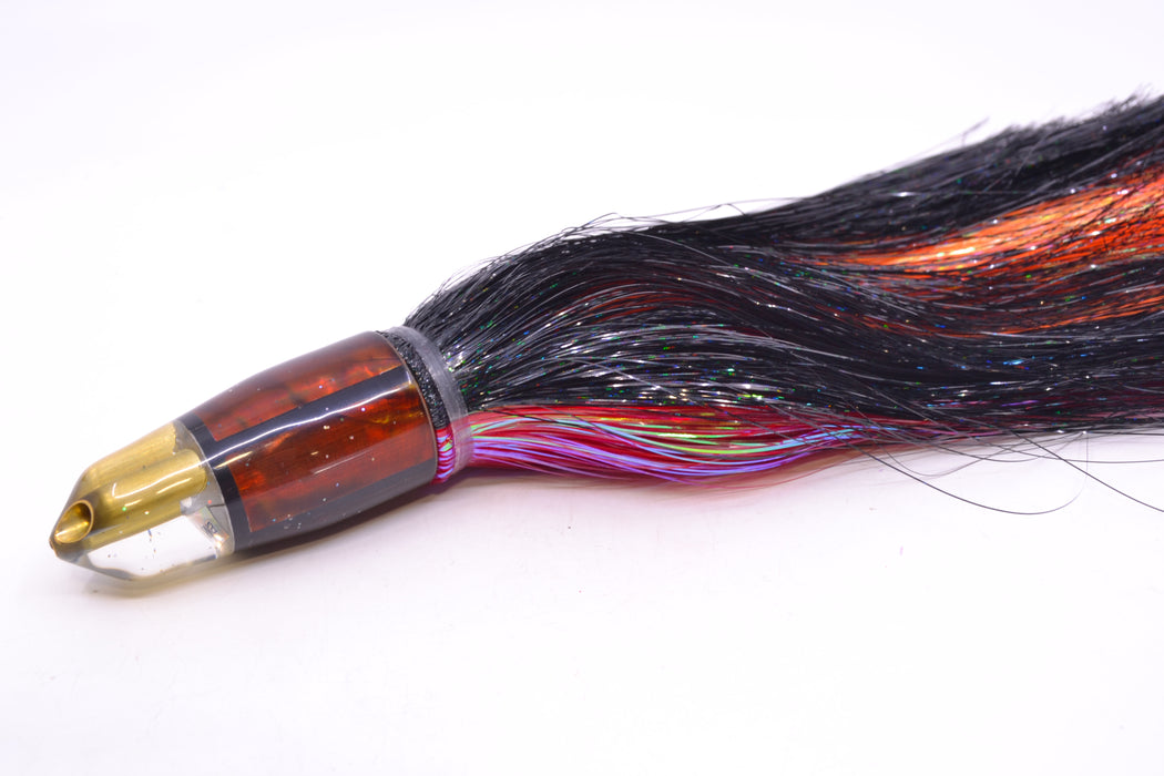 Tanigawa Lures Root Beer MOP Black Wrap 2-Hole Bullet 9"+ 8.5oz Strobez Black-Red-Orange