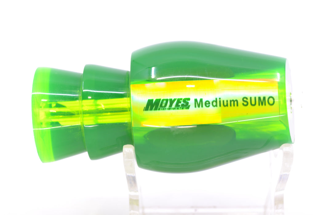 Moyes Lures Green MOP Black Back Taxi Eyes Medium Sumo 12" 3.7oz GZE