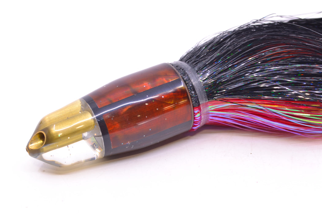 Tanigawa Lures Root Beer MOP Black Wrap 2-Hole Bullet 9"+ 8.5oz Strobez Black-Red-Orange