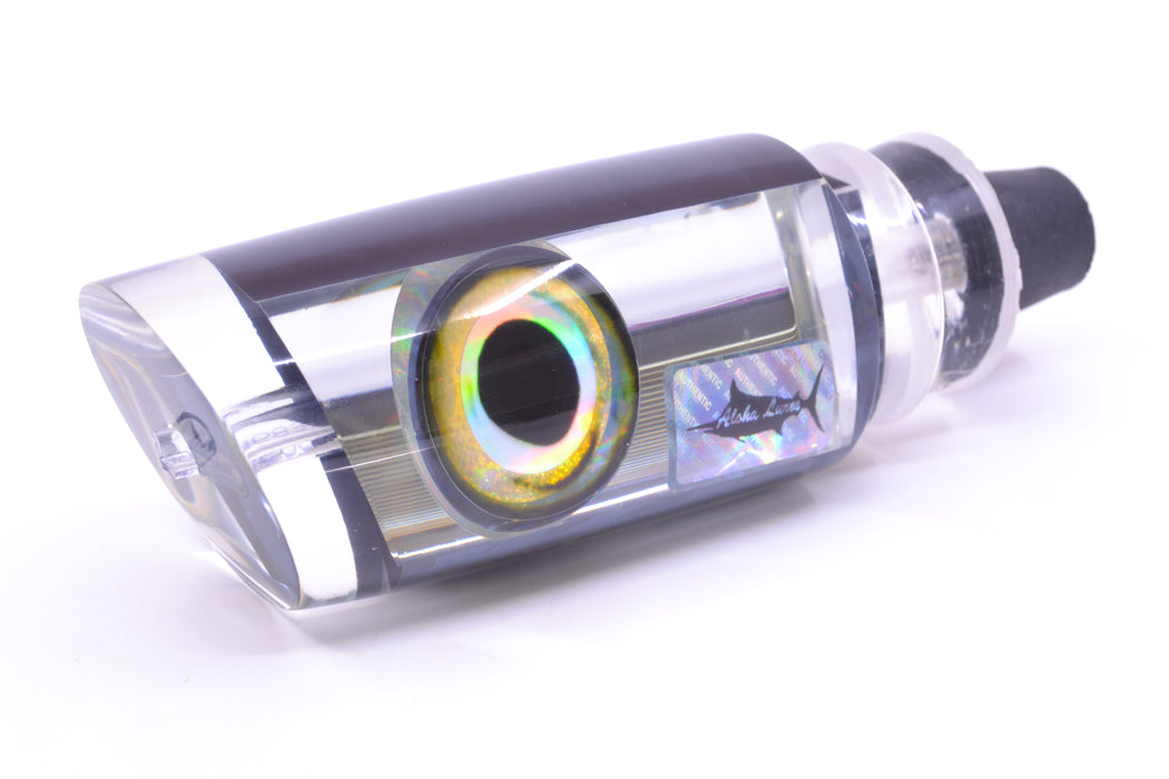 Aloha Lures Clear Mirrored Black Back Taxi Eyes Smash Bait 14" 9.5oz GZE